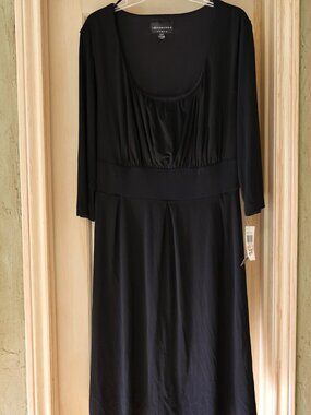 NWT Connected Woman Black Jersey Knit Dress Size 22W